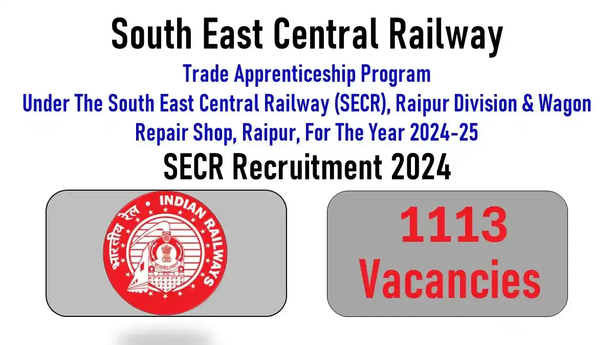 South East Central Railway Secr Recruitment 2024 Of 1113 Posts 